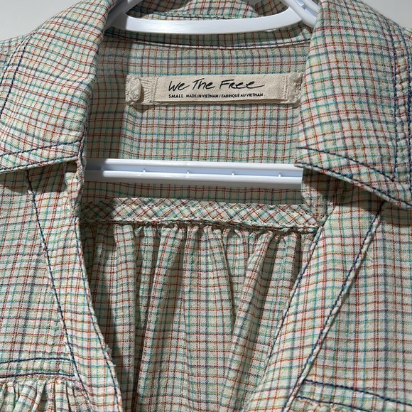 We the Free Rainbow Picnic Button Shirt - Picture 4 of 4